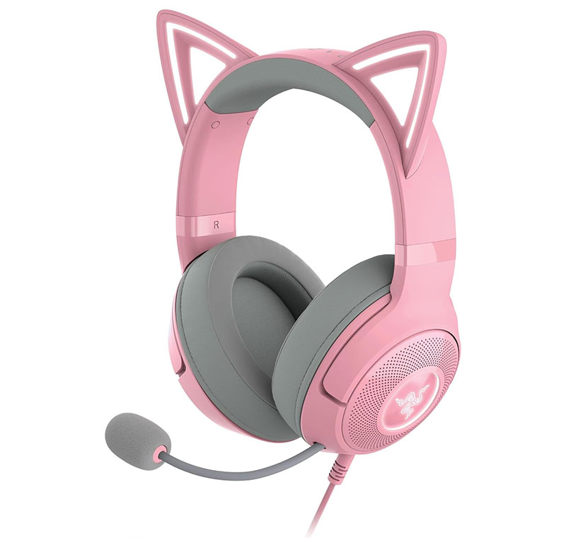 هدست ریزر مدل Razer Kraken V2 Pro Kitty Edition Quartz Wired